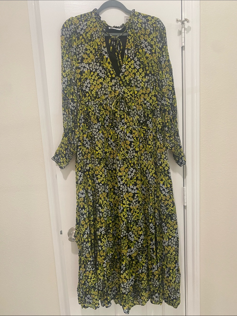 ASOS Floral Long Sleeve Maxi Dress, Size 14
